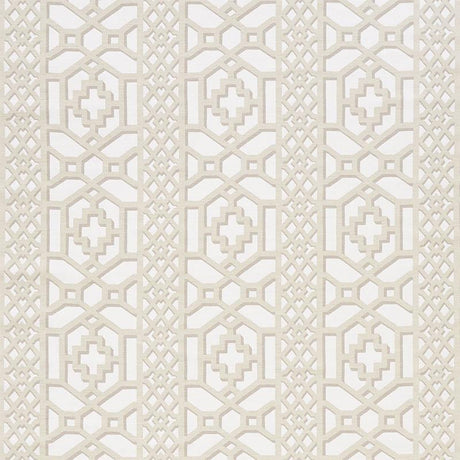 Schumacher Zanzibar Trellis Matte Sand Fabric