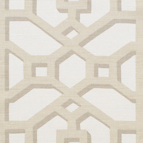 Schumacher Zanzibar Trellis Matte Sand Fabric