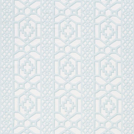 Schumacher Zanzibar Trellis Matte Winter Mint Fabric