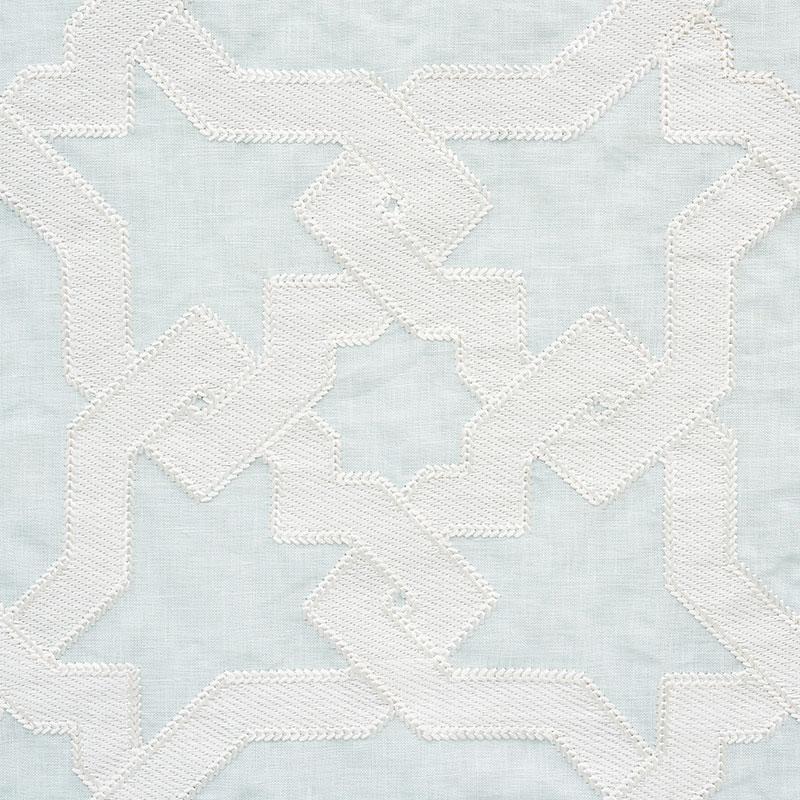 Schumacher Cordoba Embroidery Mist Fabric