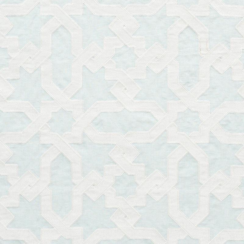 Schumacher Cordoba Embroidery Mist Fabric