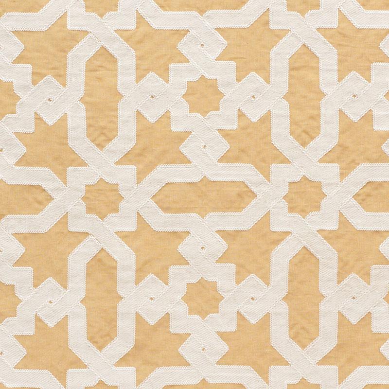 Schumacher Cordoba Embroidery Ochre Fabric