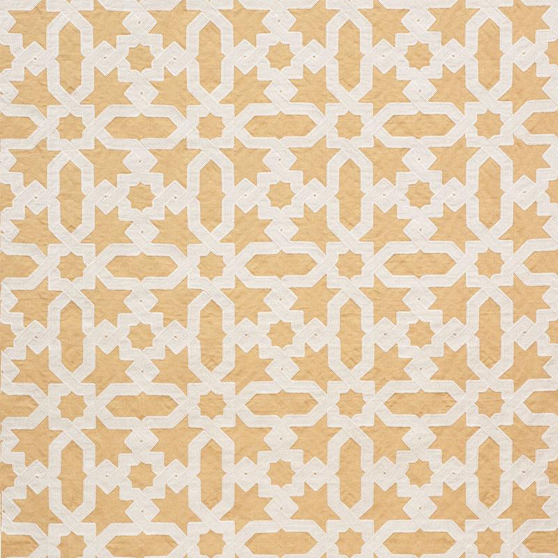 Schumacher Cordoba Embroidery Ochre Fabric
