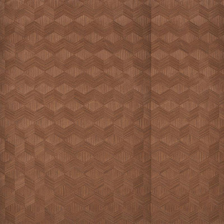 Schumacher Chevron Inlay Walnut Wallpaper