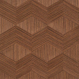 Schumacher Chevron Inlay Walnut Wallpaper