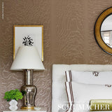 Schumacher Moiré Wallcovering Fawn Wallpaper