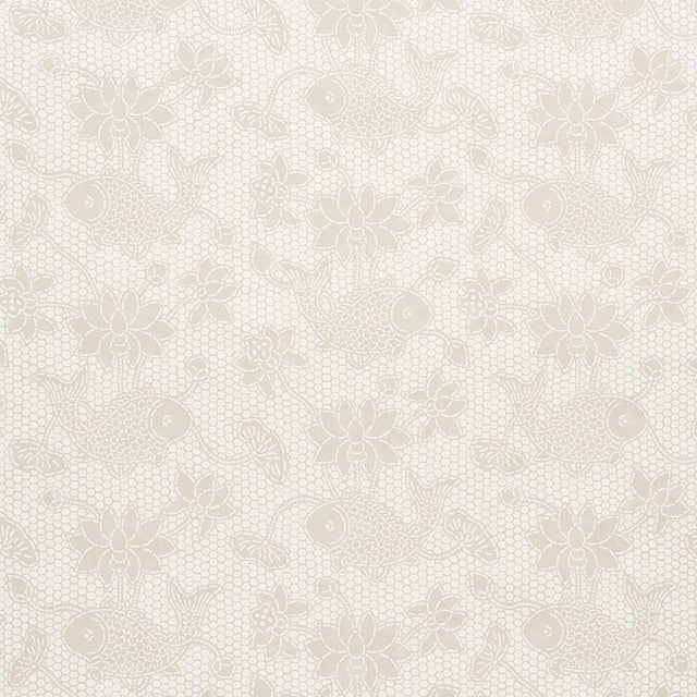 Schumacher Lotus Batik Natural Wallpaper