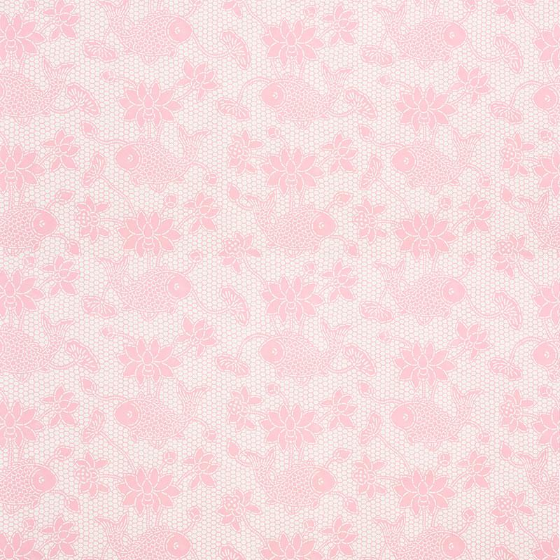 Schumacher Lotus Batik Pink Wallpaper