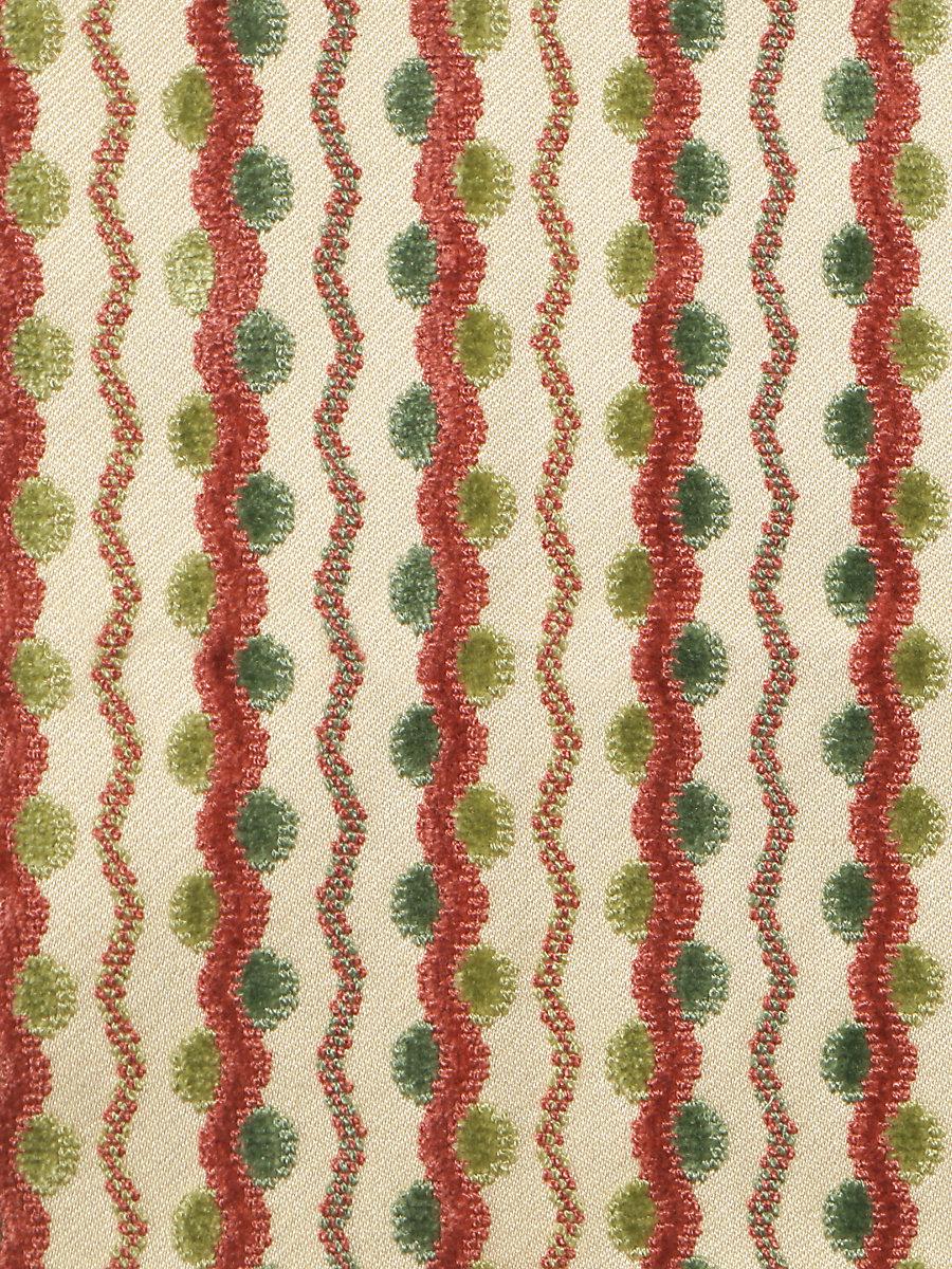 Scalamandre Lavina Squiggle Raspberry Leaf Fabric