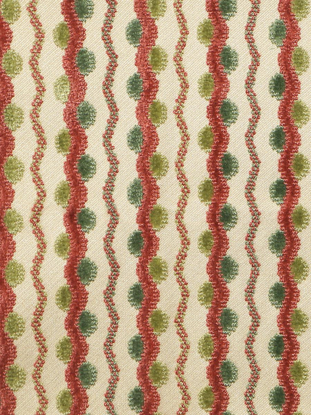 Scalamandre Lavina Squiggle Raspberry Leaf Fabric
