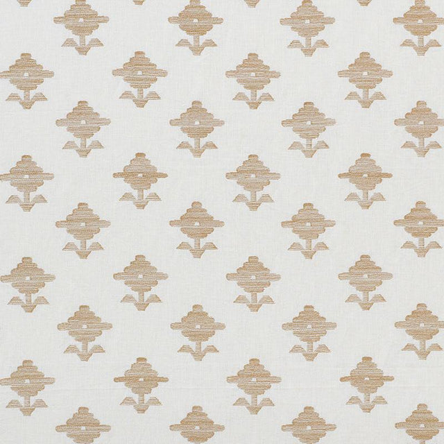 Schumacher Rubia Embroidery Ivory Fabric