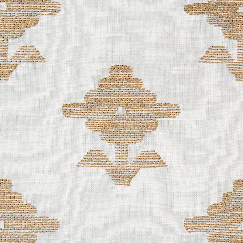 Schumacher Rubia Embroidery Ivory Fabric