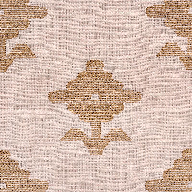 Schumacher Rubia Embroidery Blush Fabric