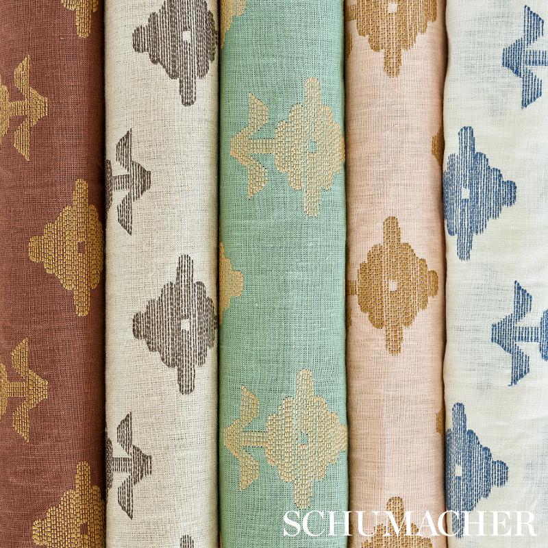 Schumacher Rubia Embroidery Umber Fabric – DecoratorsBest