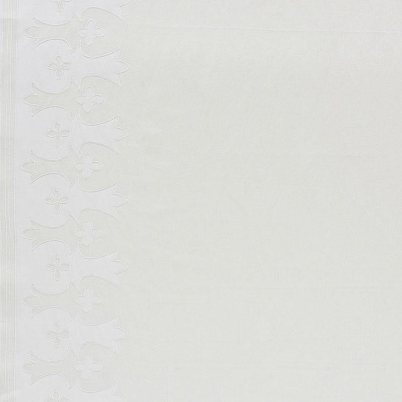 Schumacher Bergama Appliqu White & Ivory Fabric