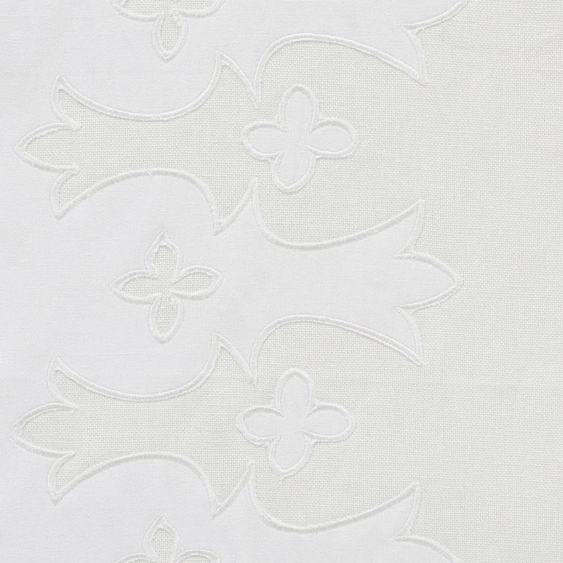 Schumacher Bergama Appliqu White & Ivory Fabric
