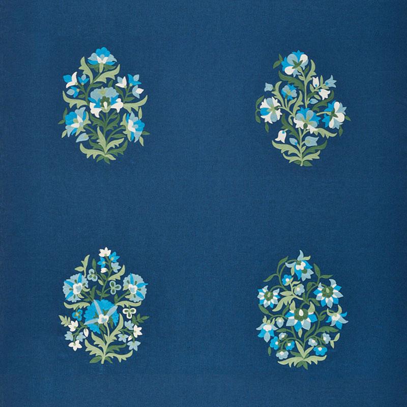 Schumacher Antalya Medallion Embroidery Aegean Fabric