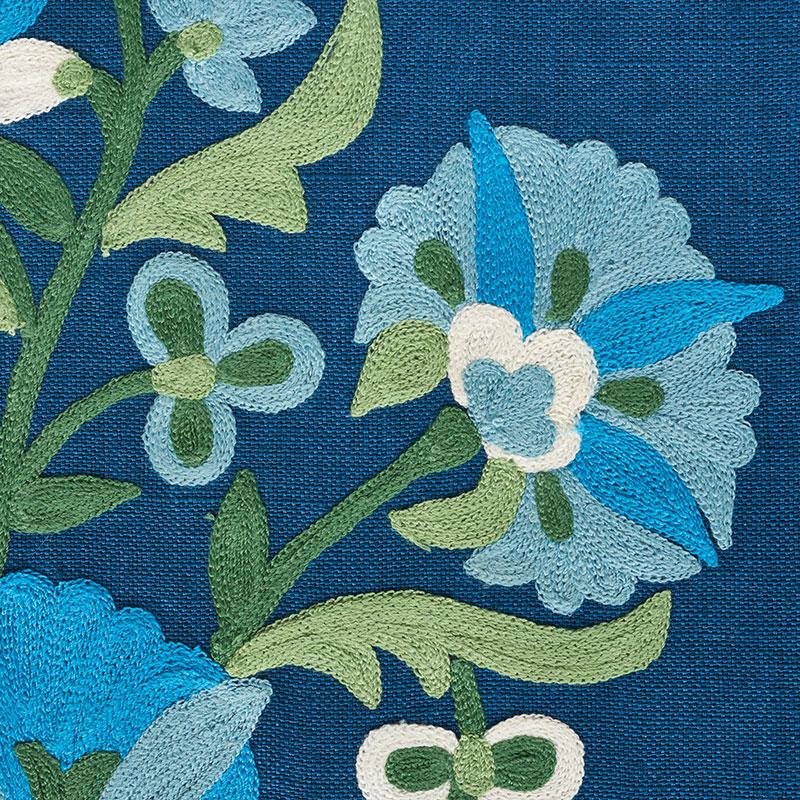 Schumacher Antalya Medallion Embroidery Aegean Fabric