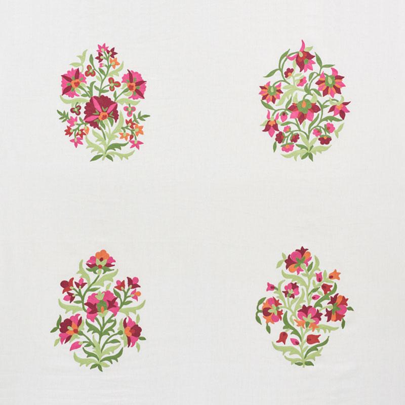 Schumacher Antalya Medallion Embroidery Garnet Fabric