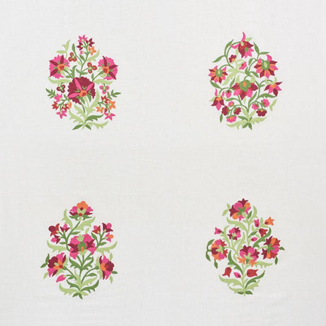 Schumacher Antalya Medallion Embroidery Garnet Fabric