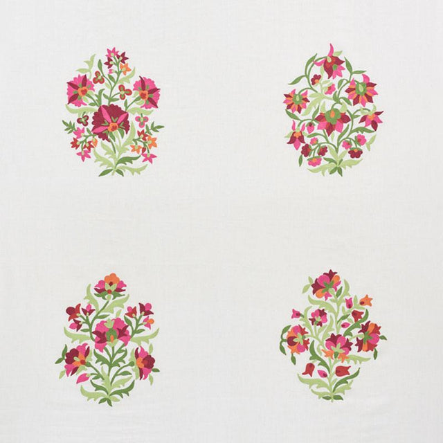 Schumacher Antalya Medallion Embroidery Garnet Fabric