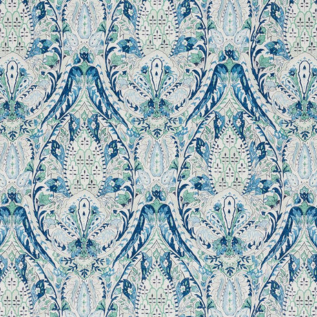 Schumacher Layla Paisley Blue & Green Fabric