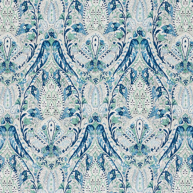 Schumacher Layla Paisley Blue & Green Fabric