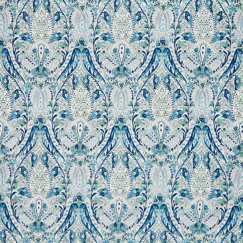 Schumacher Layla Paisley Blue & Green Fabric