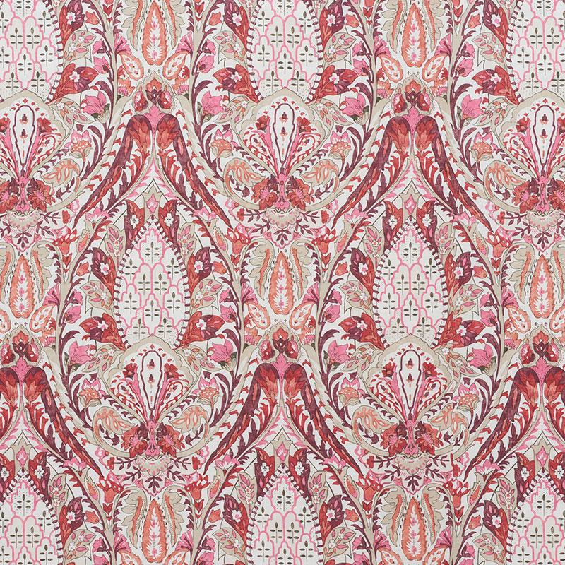 Schumacher Layla Paisley Plum & Pink Fabric