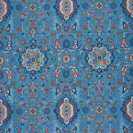 Schumacher Jahanara Carpet Peacock Fabric