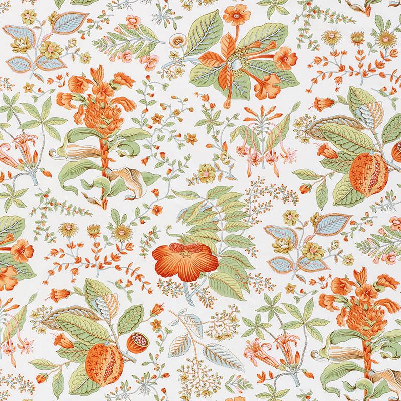 Schumacher Pomegranate Botanical Orange Fabric