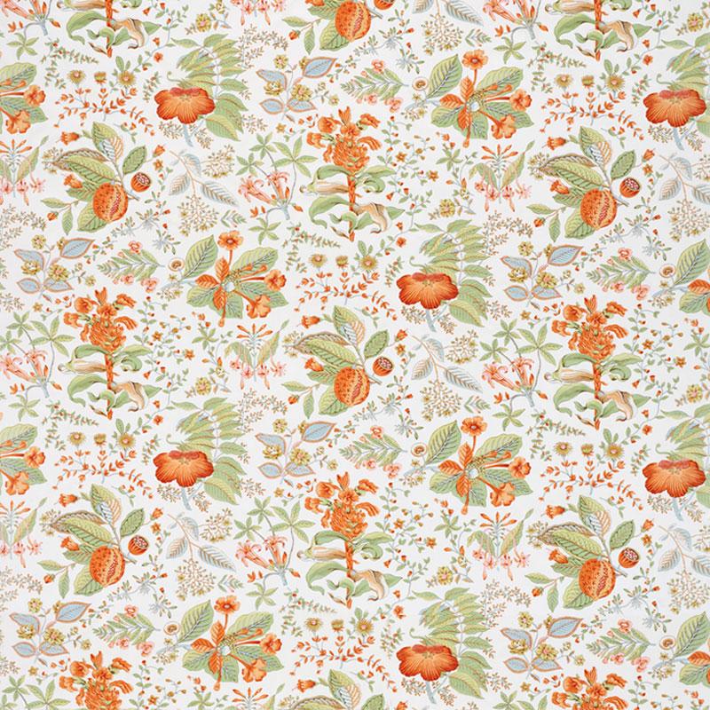 Schumacher Pomegranate Botanical Orange Fabric