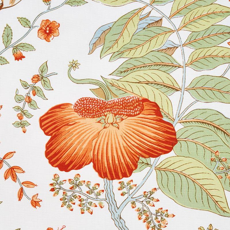 Schumacher Pomegranate Botanical Orange Fabric