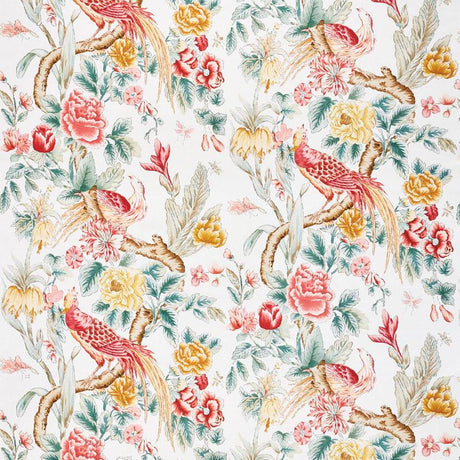 Schumacher Majestic Garden Rose & Celadon Fabric