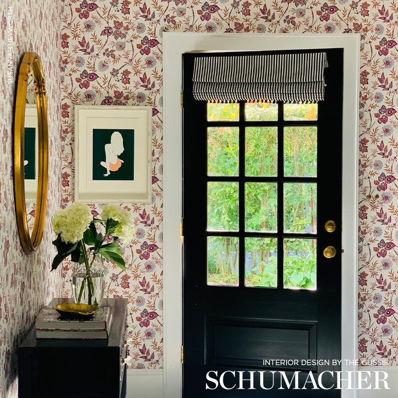 Schumacher Emperor'S Vine Aubergine Wallpaper