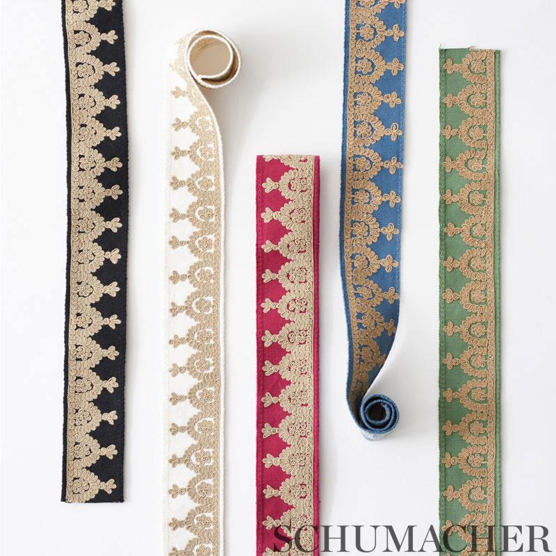 Schumacher Ivory Noelia Embroidered Tape