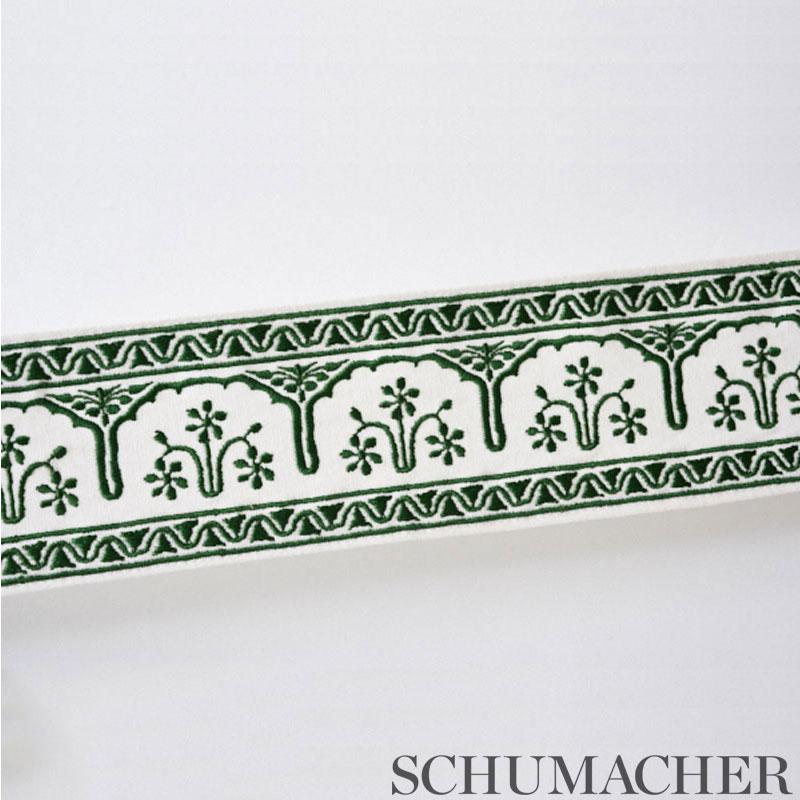 Schumacher Nikola Tape Emerald Trim