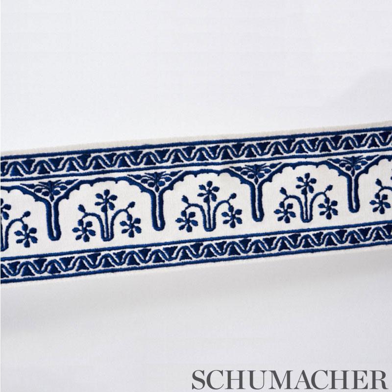 Schumacher Nikola Tape Sapphire Trim