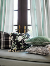 Scalamandre Peonia Linen Print Onyx Fabric