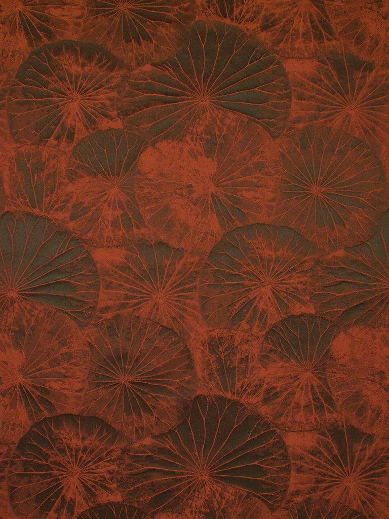 Old World Weavers Lotus Burnt Orange Fabric