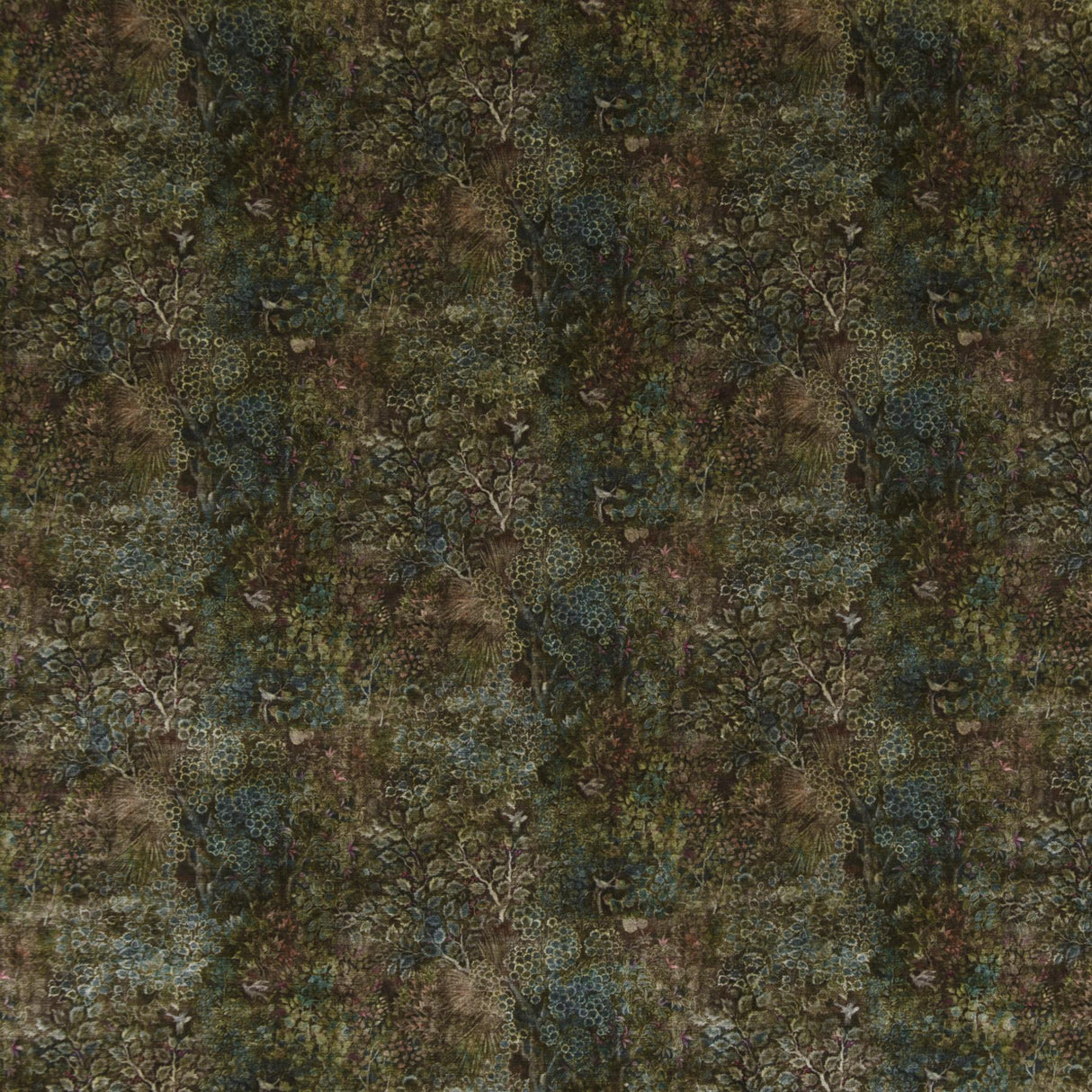 G P & J Baker PERSIAN GARDEN VELVET TEAL/SPICE Fabric