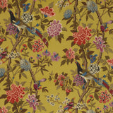 G P & J Baker HYDRANGEA BIRD OCHRE Fabric