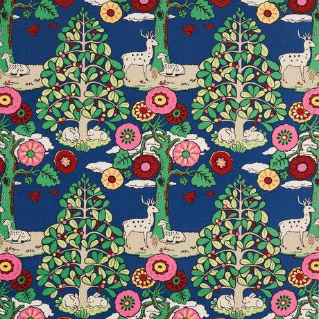 Schumacher Fantasy Forest Blue & Multi Fabric