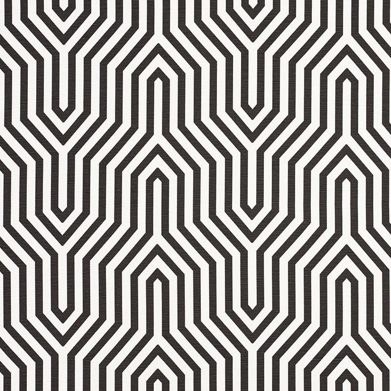 Schumacher Vanderbilt Print Noir Fabric