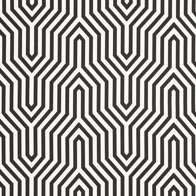 Schumacher Vanderbilt Print Noir Fabric