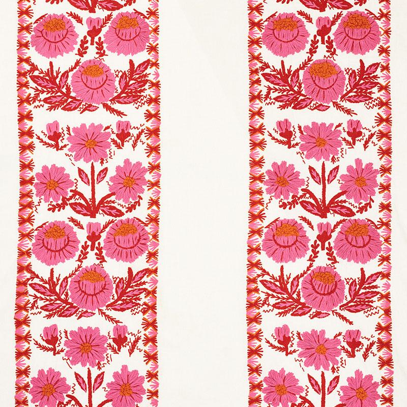 Schumacher Marguerite Embroidery Blossom Fabric
