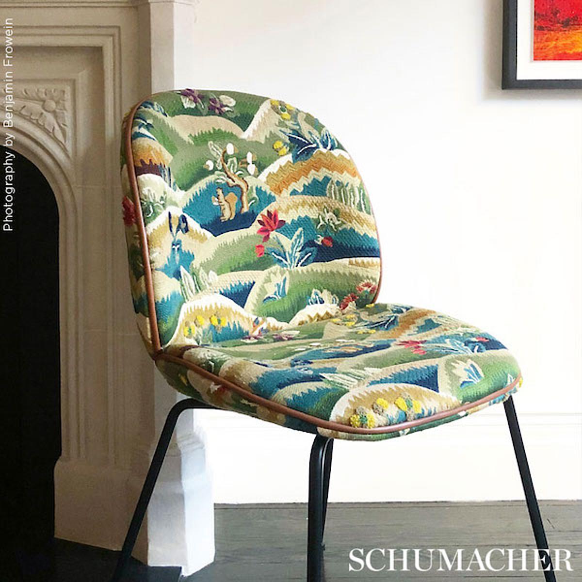 Schumacher Gerry Embroidery Document Fabric