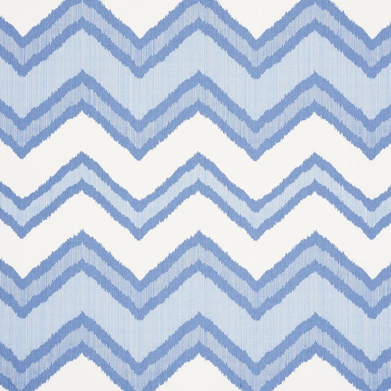 Schumacher Chevron Ikat Blue Fabric