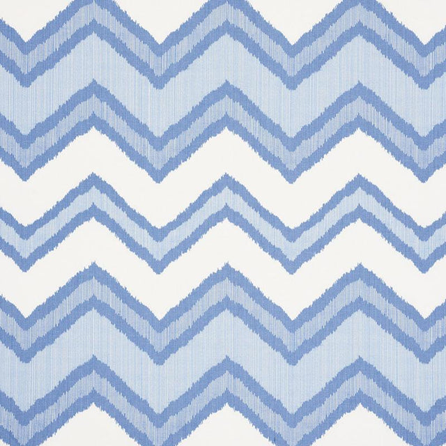 Schumacher Chevron Ikat Blue Fabric