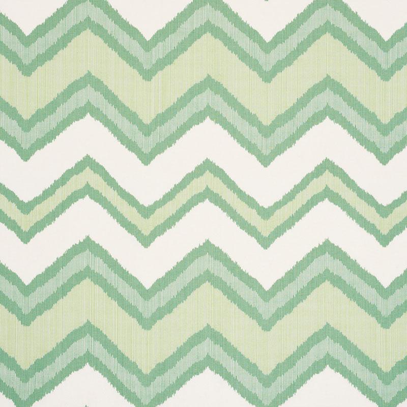 Schumacher Chevron Ikat Green Fabric